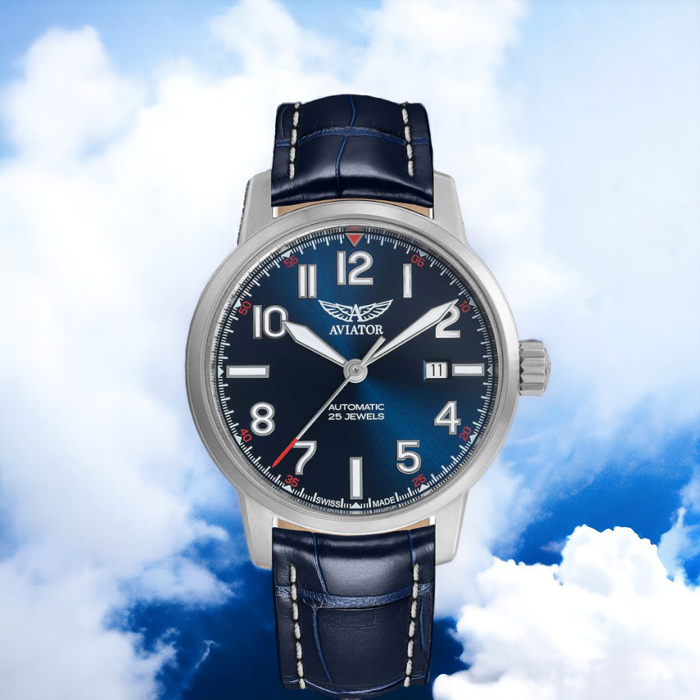 AVIATOR 飛行員 VINTAGE AIRACOBRA 飛行員 機械腕錶 手錶 男錶-V.3.21.0.138.4