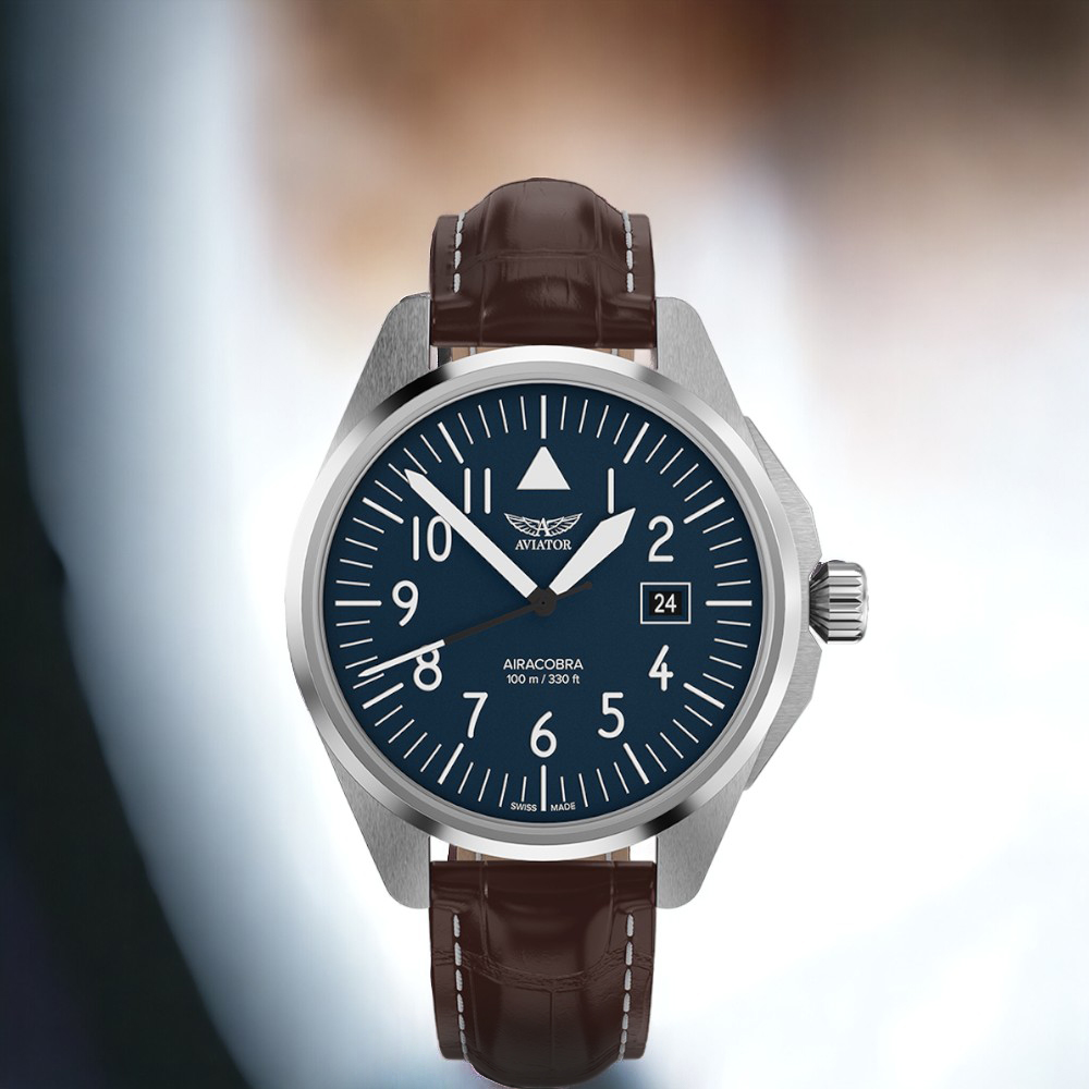 AVIATOR 飛行員 AIRACOBRA P43 TYPE A 飛行風格 腕錶 手錶 男錶 藍色-V.1.38.0.317.4