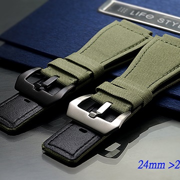 全新高階 Bell & Ross 代用錶帶帆布軍綠款