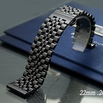 不鏽鋼實心七珠快拆摺疊扣-金屬錶帶 ( 22mm.20mm )