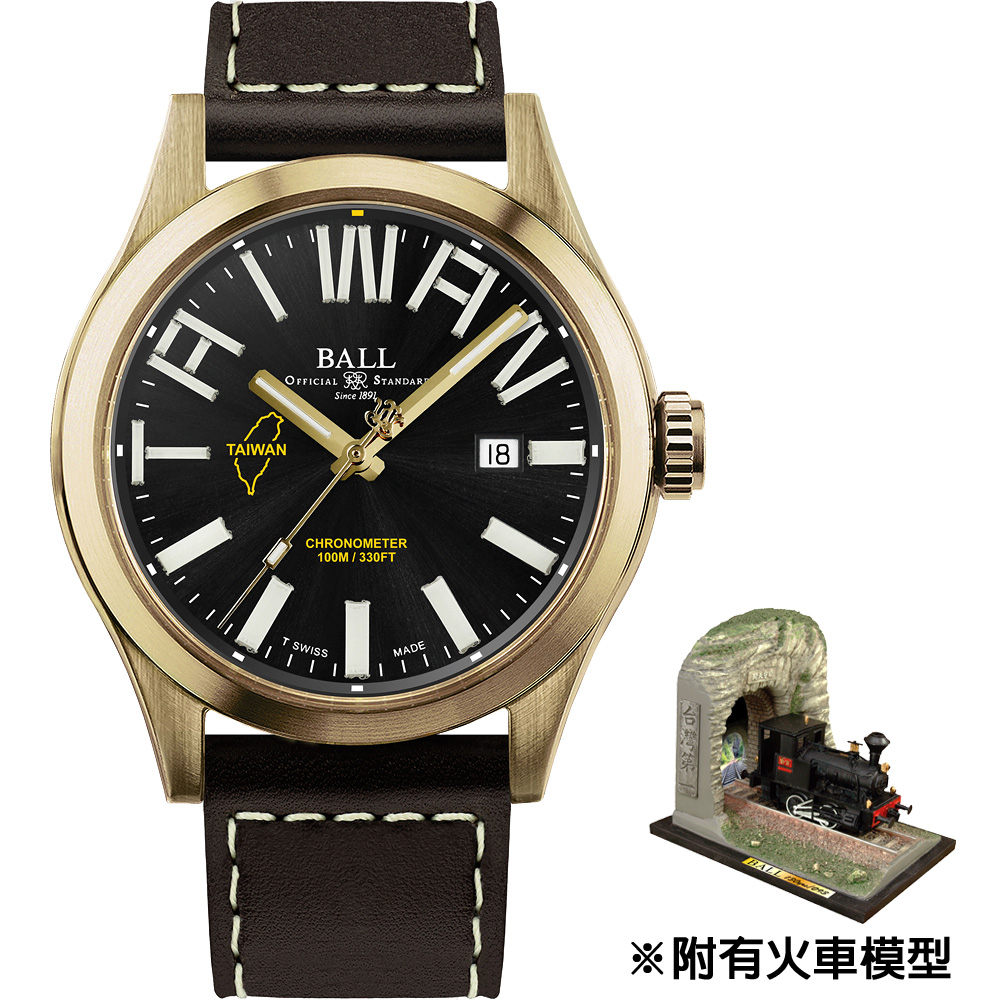 BALL 波爾 Engineer III 臺灣騰雲號 130週年 天文臺認證機械腕錶 青銅款-43mm ND2186C-L3C-BK