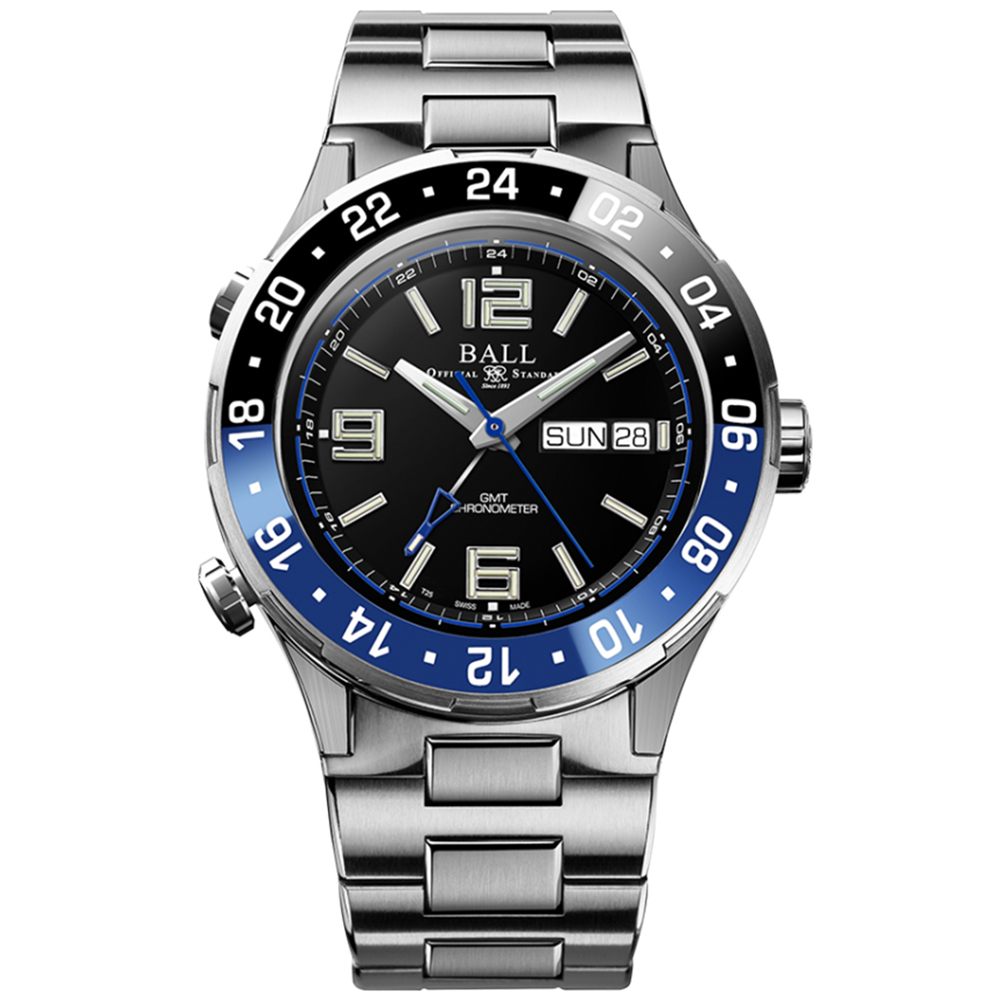 BALL 波爾錶 Roadmaster系列 天文臺認證 GMT 陶瓷圈 潛水機械腕錶 40mm / DG3030B-S1CJ-BK