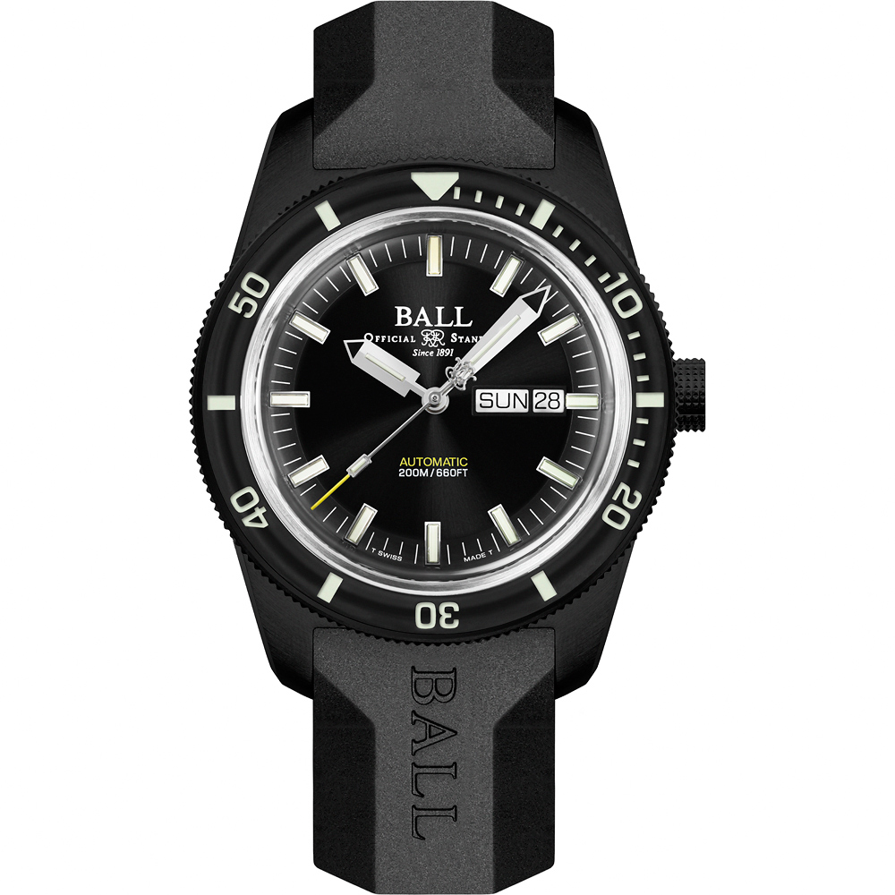 BALL 波爾 EngineerII 限量 經典大三針潛水機械腕錶-42mm(DM3208B-P4-BK)