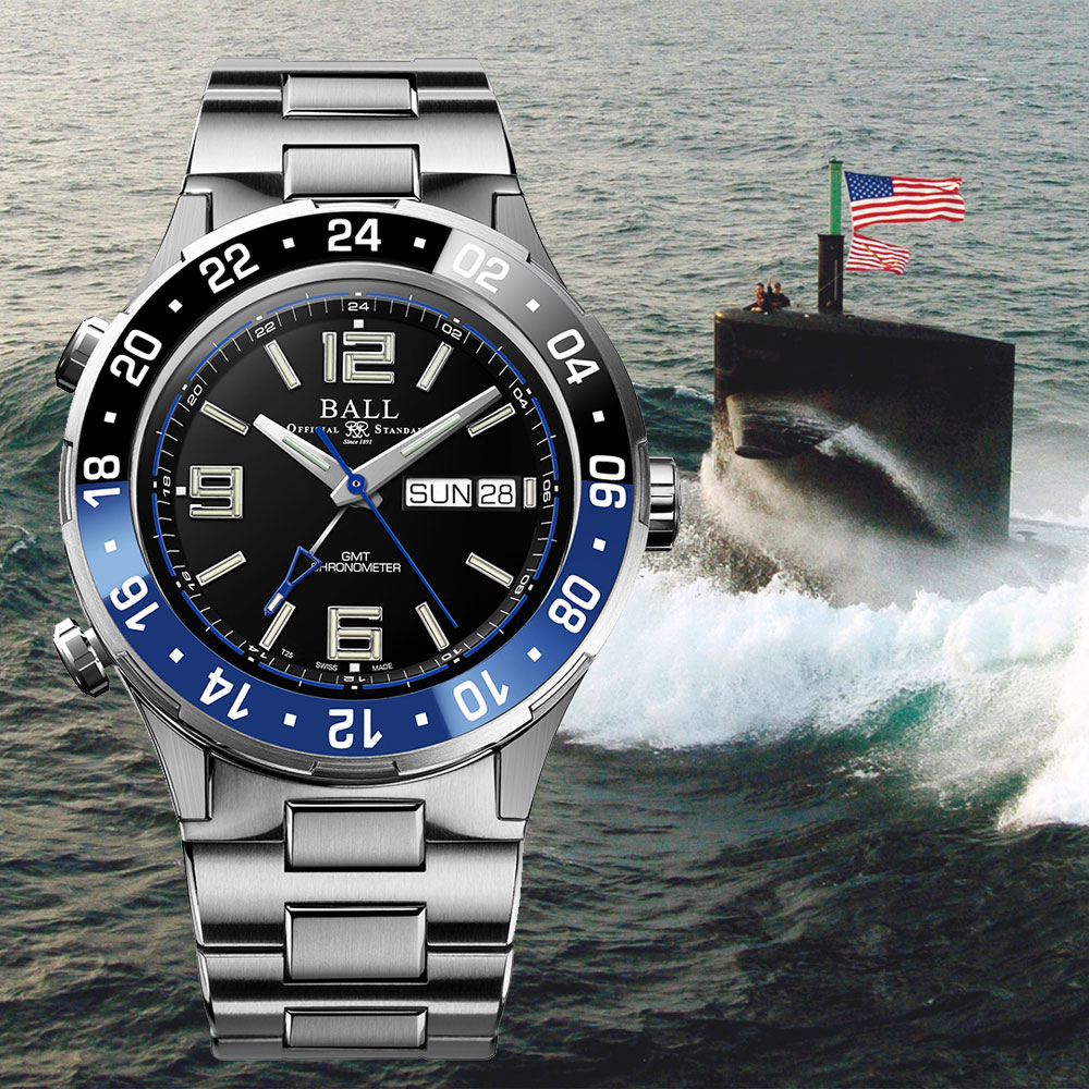 BALL 波爾 Marine GMT系列 限量 鈦 天文台認證200米潛水陶瓷機械腕錶-40mm(DG3030B-S1CJ-BK)