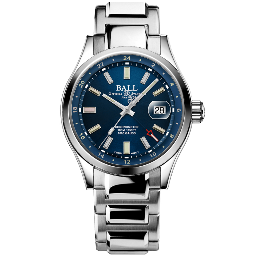 BALL 波爾錶 Engineer Master II系列 天文臺認證 耐寒GMT機械腕錶 41mm / GM9100C-S2C-BER
