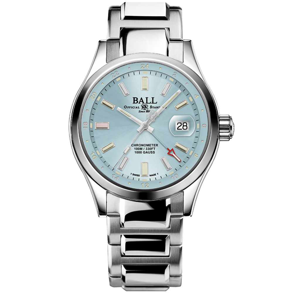 BALL 波爾錶 Engineer Master II系列 天文臺認證 耐寒GMT機械腕錶 41mm / GM9100C-S2C-IBER