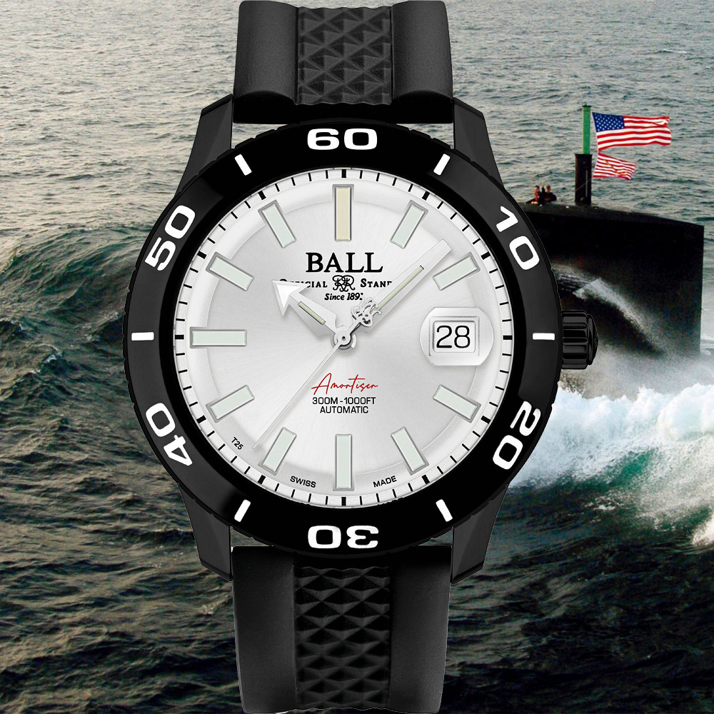 BALL 波爾 Fireman NECC II 300米潛水機械腕錶-42mm DM3090A-P10J-SL