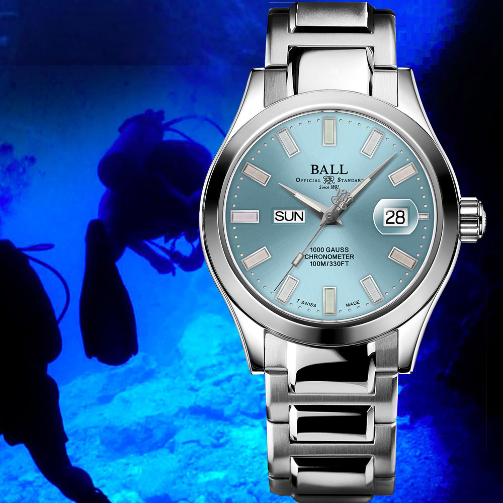 BALL 波爾錶 Engineer III Marvelight 天文臺認證經典機械腕錶-冰藍40mm NM9036C-S1C-IBE