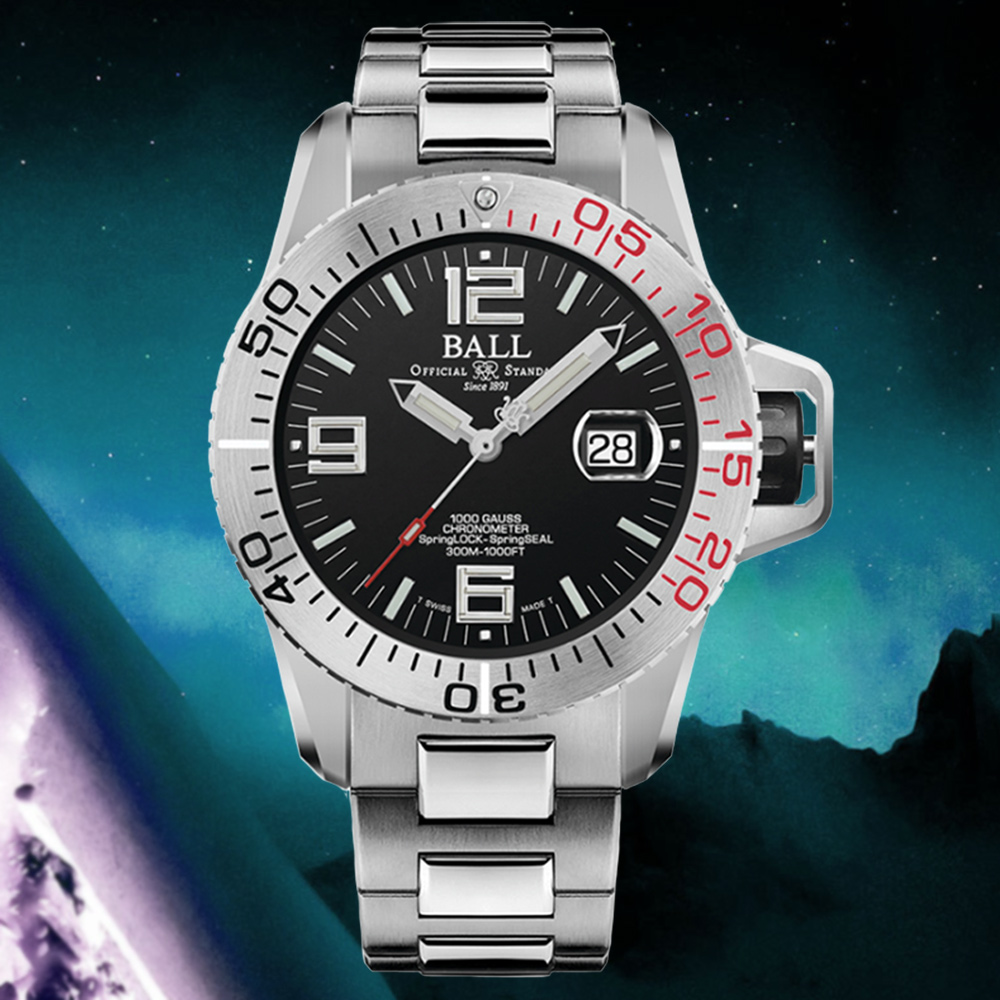 BALL 波爾 B2 Engineer Hydrocarbon EOD 專利耐震不鏽鋼錶圈機械錶(DM3200A-S1C-BK)