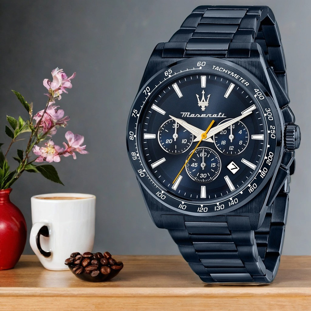 MASERATI 瑪莎拉蒂 Velocità系列 三眼計時手錶-43mm R8873652008
