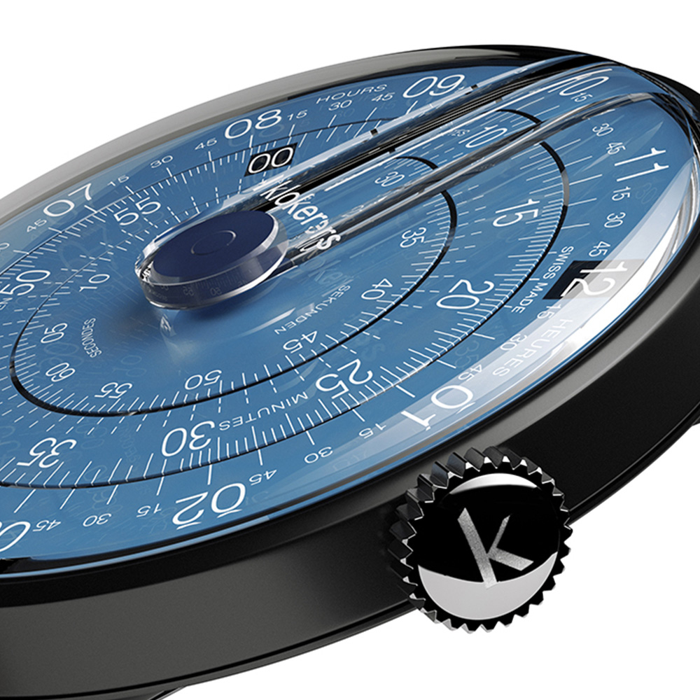 klokers【庫克錶】KLOK-01-D7-B 午夜藍錶頭-黑殼+單圈皮革錶帶