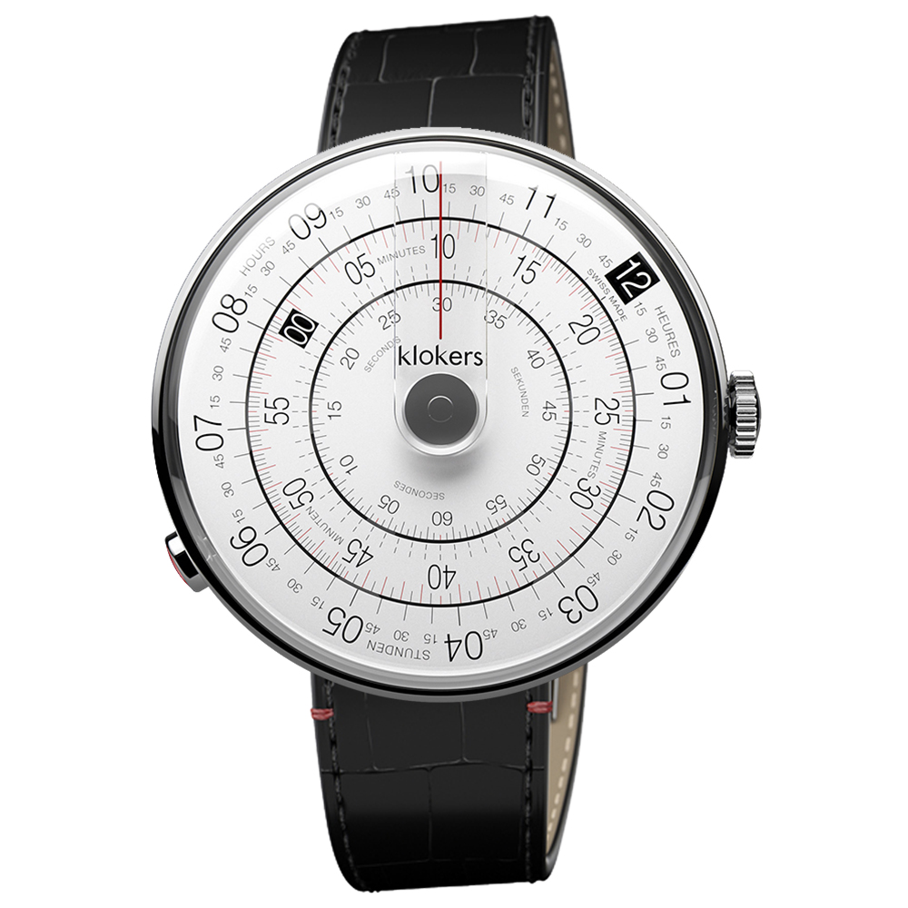 klokers【庫克錶】KLOK-01-D2 灰色錶頭+皮革錶帶搭配摺疊錶扣