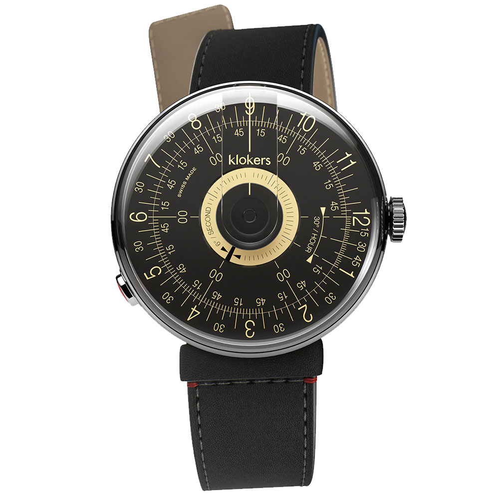 klokers【庫克錶】KLOK-08-D3 黑軸+細直單圈皮革錶帶