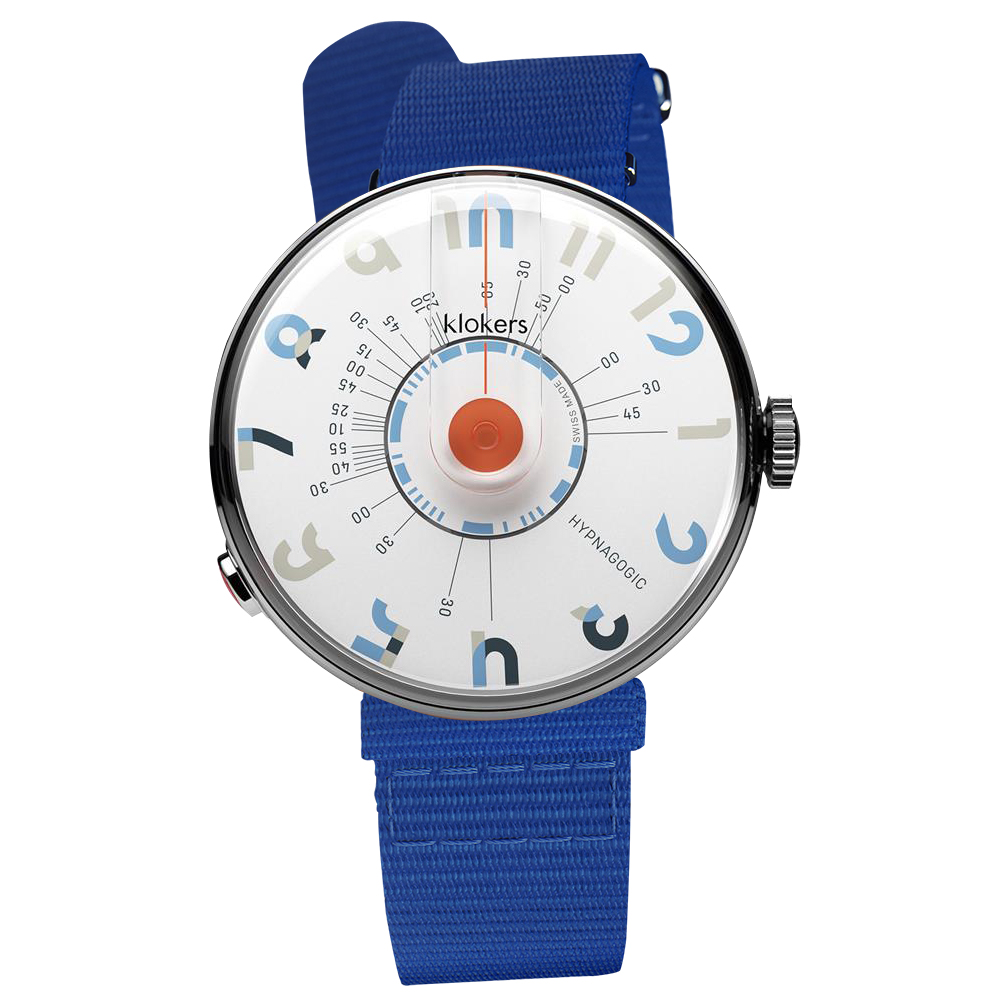 klokers【庫克錶】KLOK-08-H4 藍字錶頭+單圈尼龍錶帶