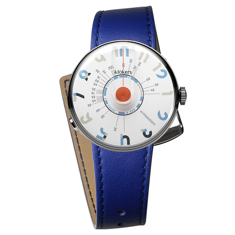 klokers【庫克錶】KLOK-08-H4 藍字錶頭+單圈皮革錶帶