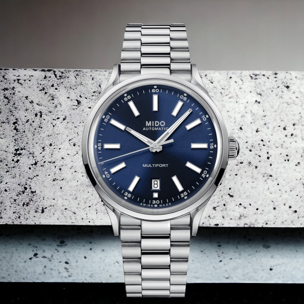 MIDO 美度 官方授權 Multifort 經典傳承 復古 機械錶-藍色 男錶 手錶 腕錶 M0404071104100