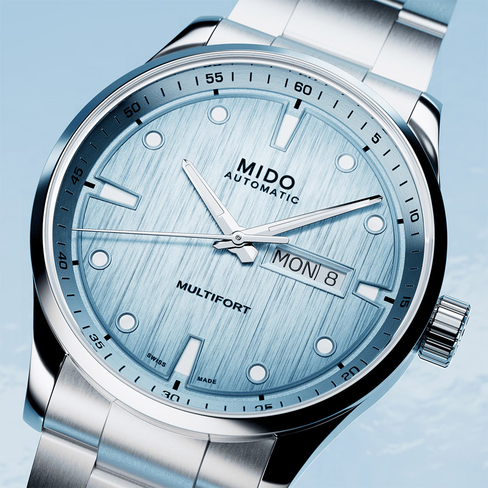 MIDO 美度 Multifort M Freeze 先鋒系列 80小時動力儲存機械錶-冰藍/42mm M0384301104100