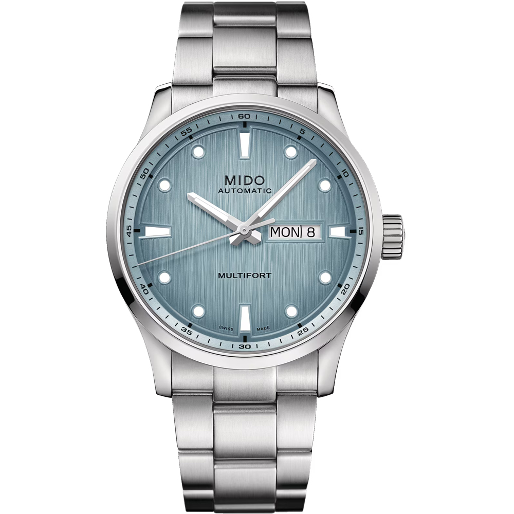 MIDO 美度 Multifort M 先鋒系列動力儲存80小時機械錶/冰川藍/42mm/M0384301104100