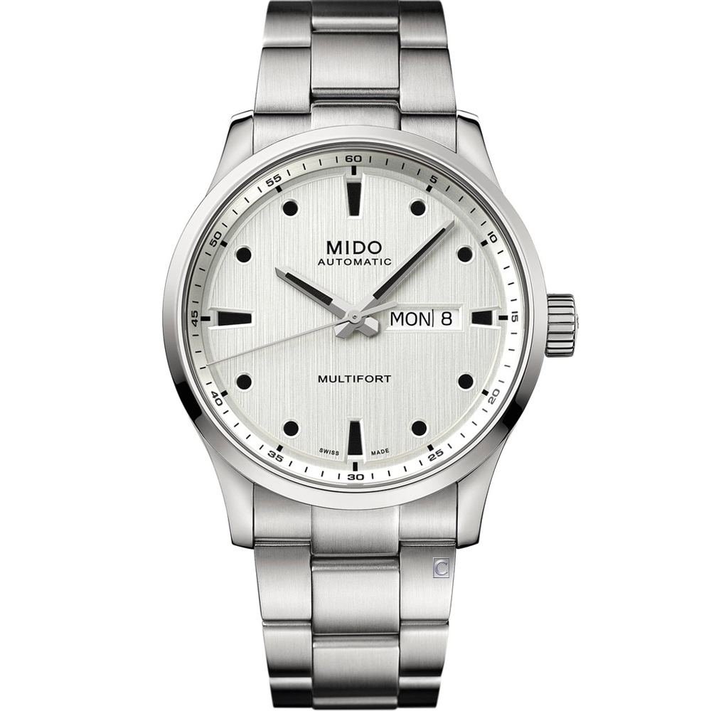 MIDO 美度錶 Multifort 先鋒系列 機械錶 白色 手錶-42mm M0384301103100