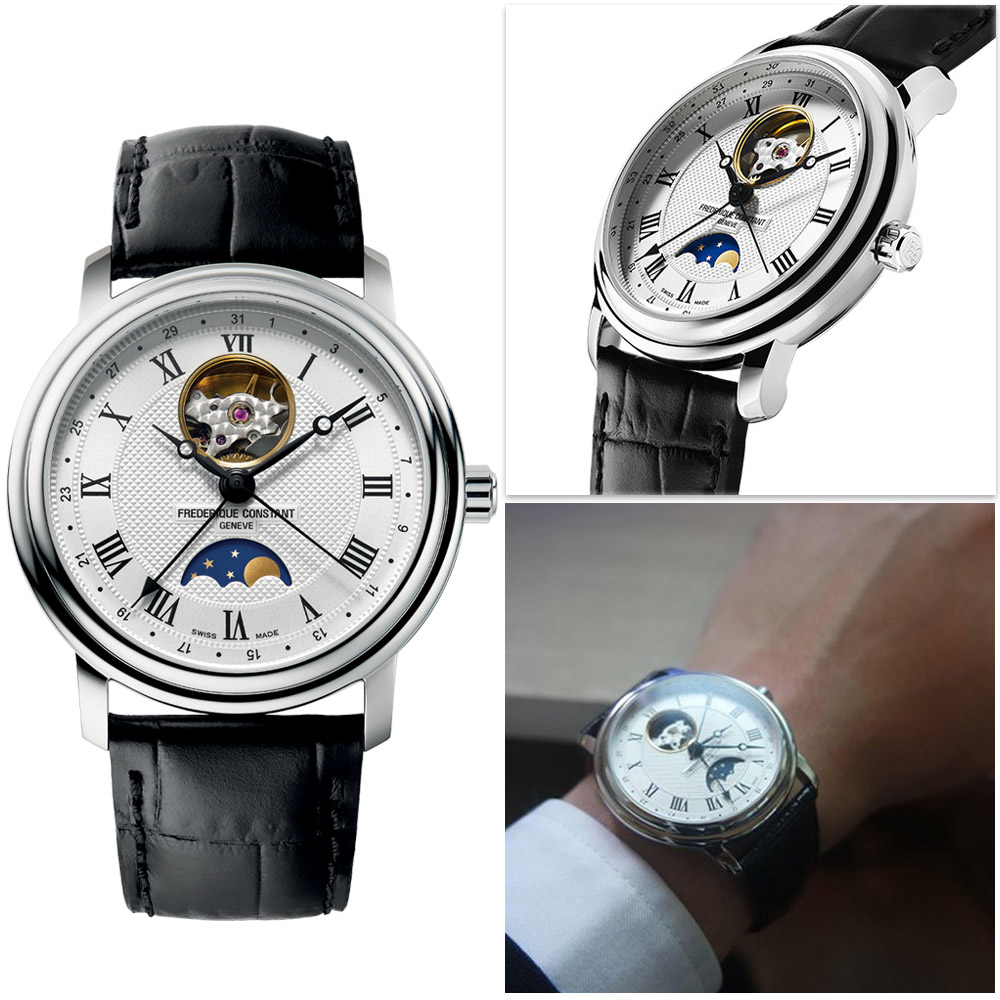 CONSTANT 康斯登 百年典雅心跳月相日期機械腕錶-40mm FC-335MC4P6
