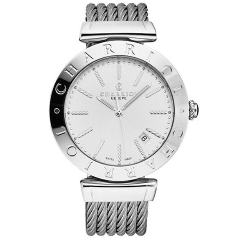 CHARRIOL 夏利豪 Alexandre系列經典鋼索腕錶(ALS.51A.102) x白面x40mm