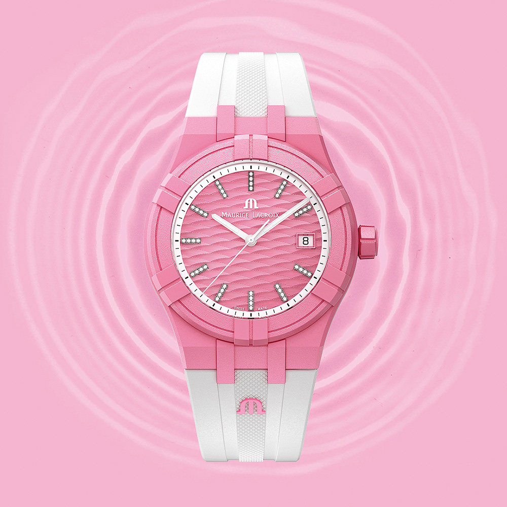 Maurice Lacroix 艾美錶 AIKON Tide 晶鑽粉色海洋環保材質手錶 AI2008-EEEE1-3A0-0