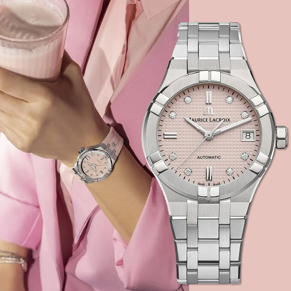 Maurice Lacroix 艾美錶 AIKON 全球限量 夏日特別版鑽石機械女錶 套錶-35mm AI6006-SS00F-550-E