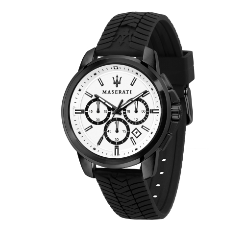 MASERATI 瑪莎拉蒂 經典三眼計時矽膠錶帶腕錶44mm(R8871621010)