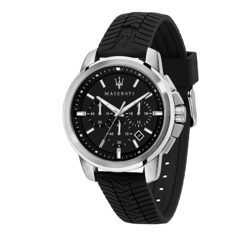 MASERATI 瑪莎拉蒂 經典三眼計時矽膠錶帶腕錶44mm(R8871621014)