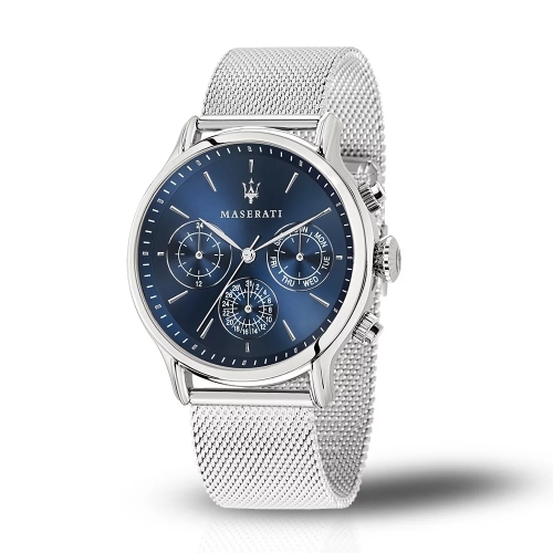 MASERATI瑪莎拉蒂 EPOCA藍面三眼日期時尚腕錶42mm(R8853118013)