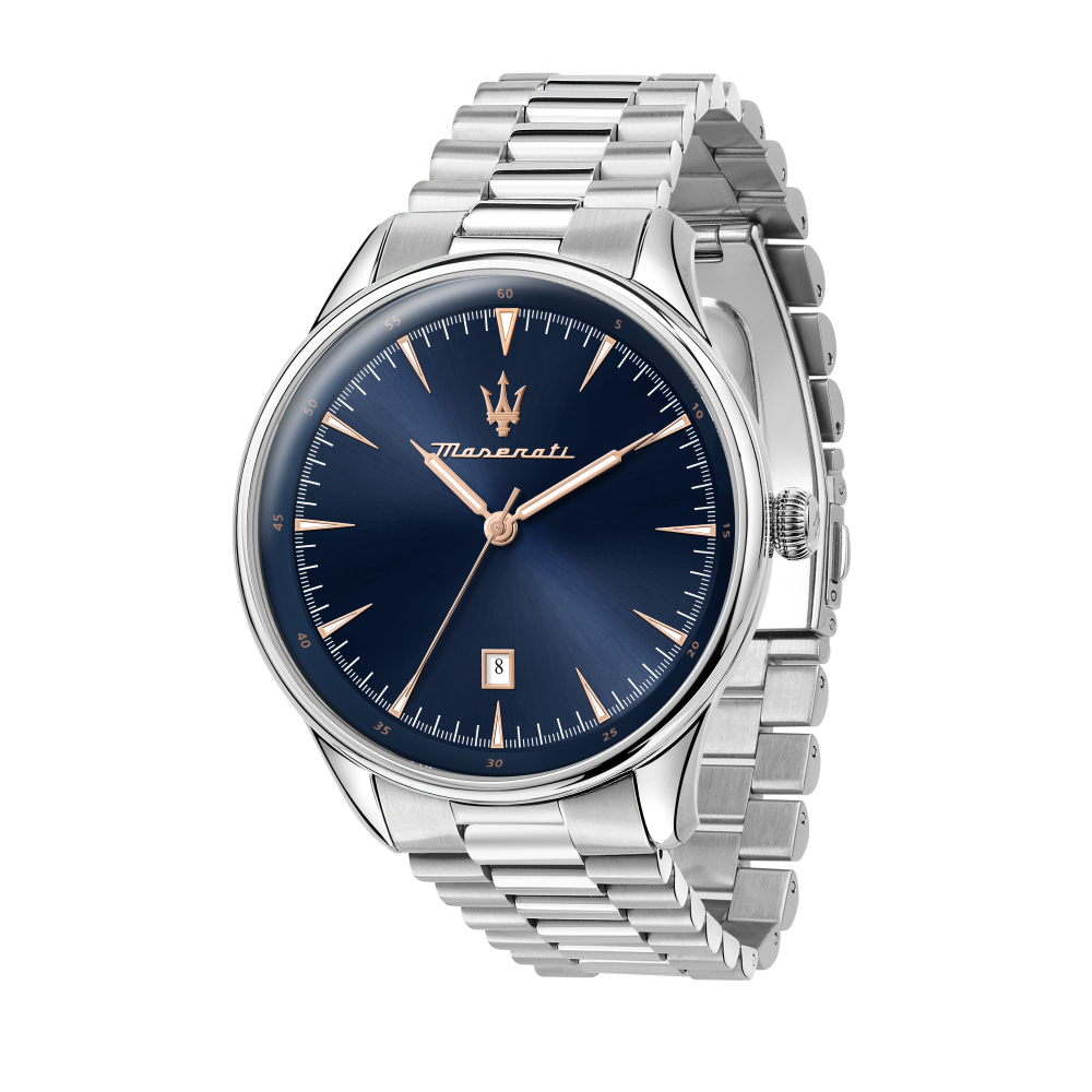 MASERATI 瑪莎拉蒂 經典藍面三針時尚腕錶45mm(R8853146002)