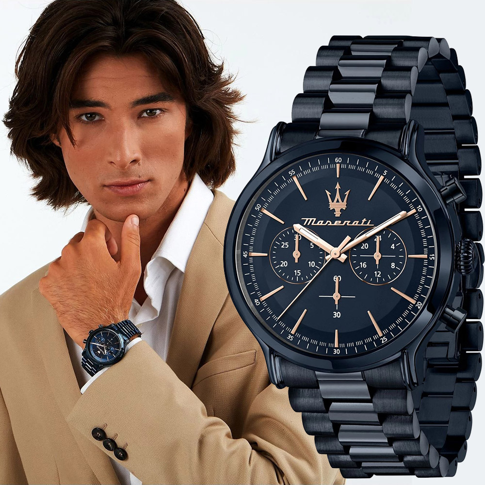 MASERATI 瑪莎拉蒂 Epoca 超跑綻藍計時手錶-40mm(R8873618032)