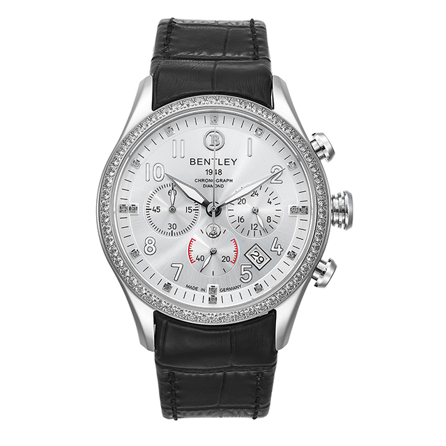 【BENTLEY賓利】 經典三眼計時手錶 (白面/黑 BL1784-202WCB-S)