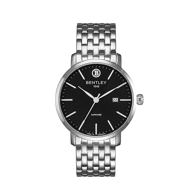 【BENTLEY賓利】 ELITE系列 簡約工藝手錶 (黑/銀 BL1811-10MWBI)