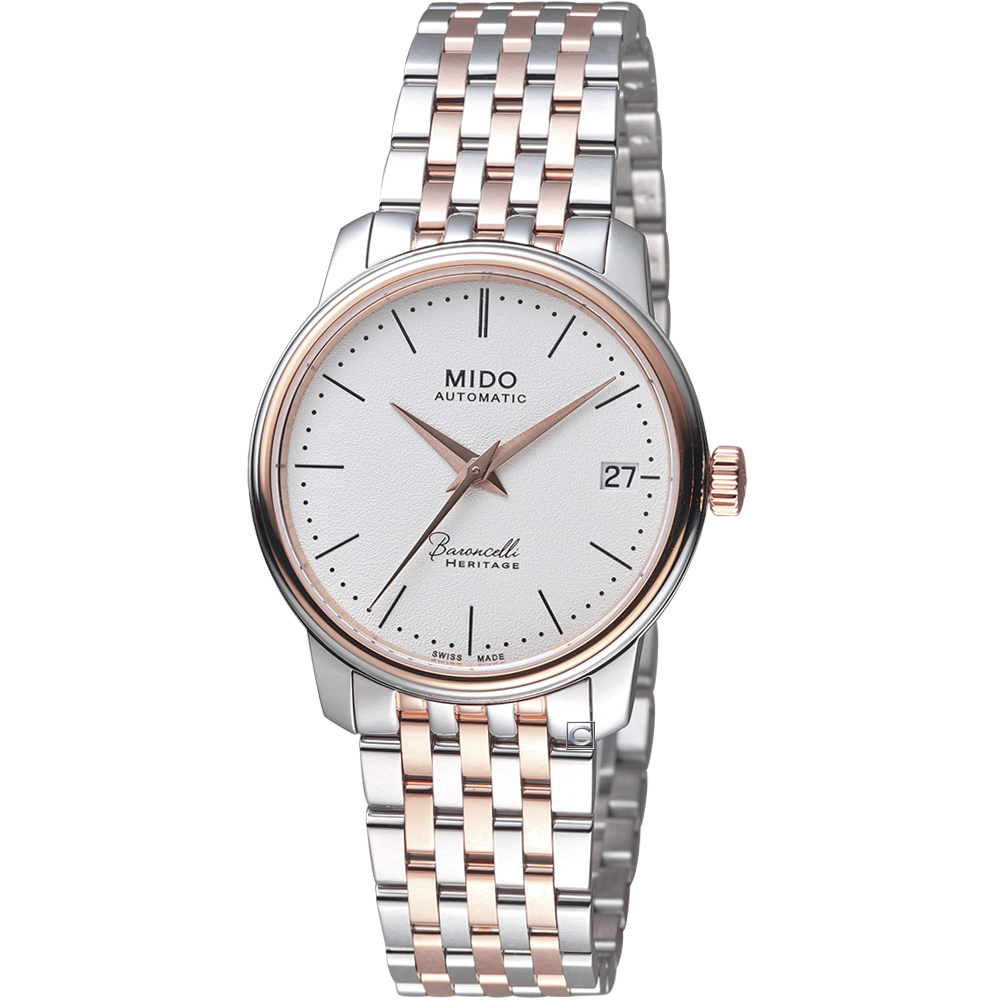 MIDO 美度錶 BARONCELLI 永恆系列 簡約時尚機械女錶-M0272072201000/33mm