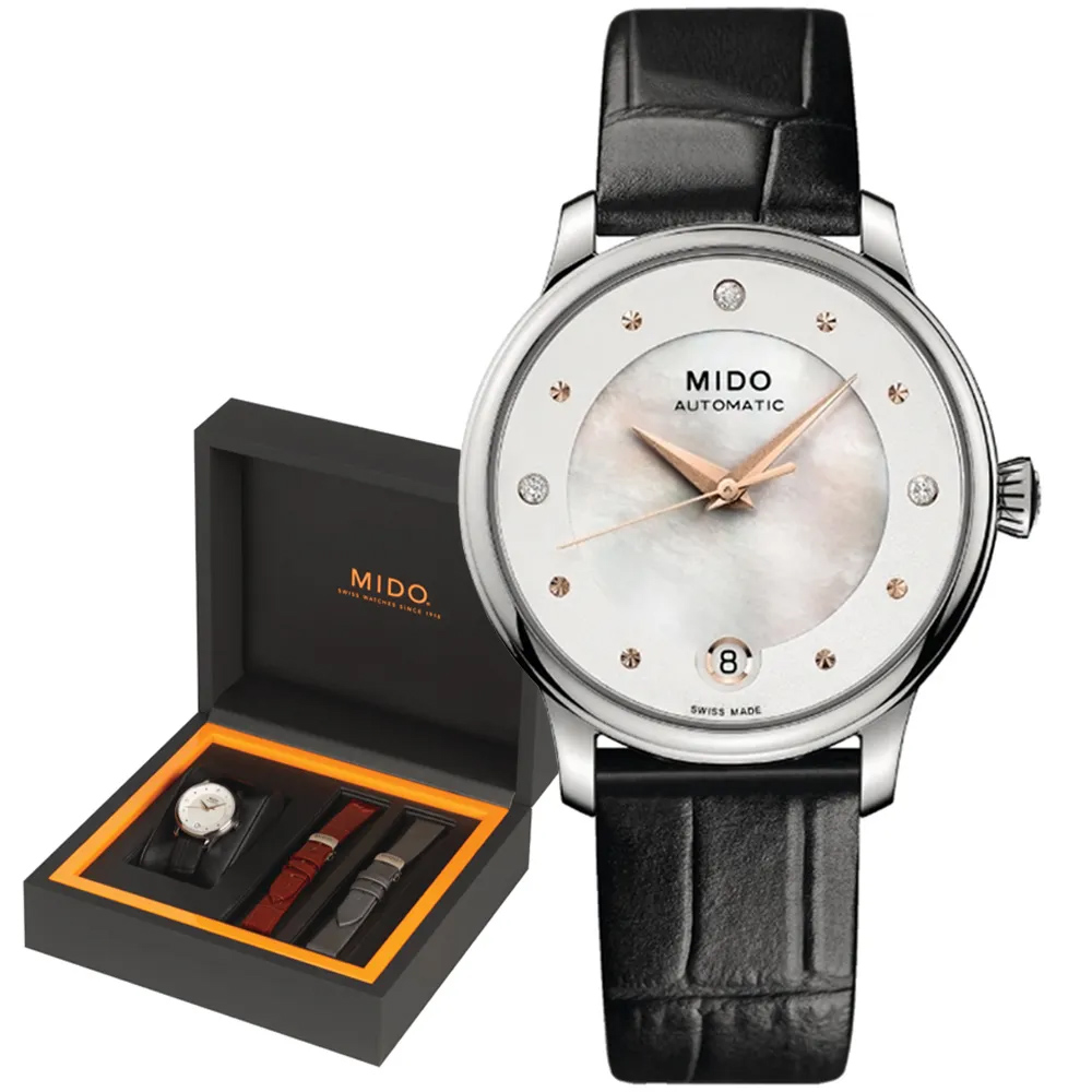 MIDO美度 BARONCELLI 永恆系列 特別版 真鑽機械腕錶 33mm / M0392071610600