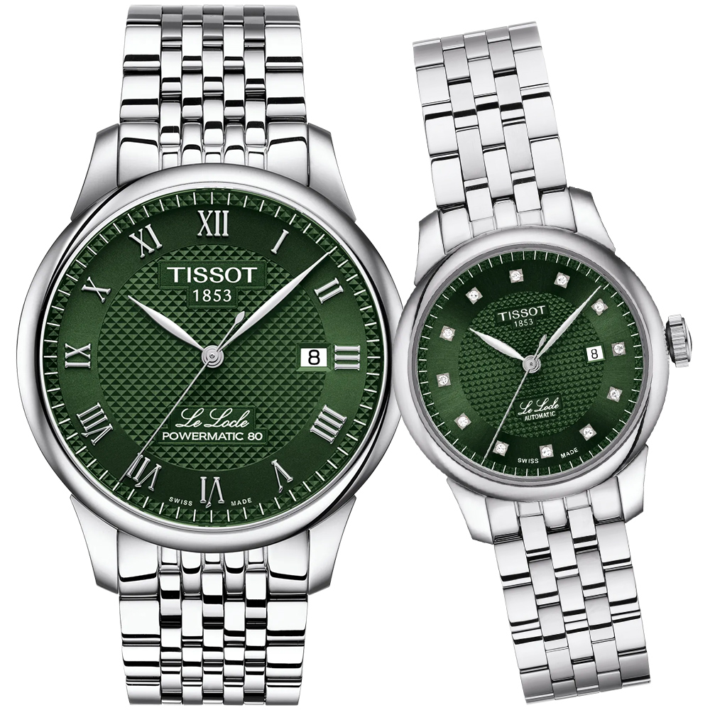 TISSOT 天梭 LELOCLE 力洛克動力儲存機械對錶 (T0064071109300+T0062071109600)