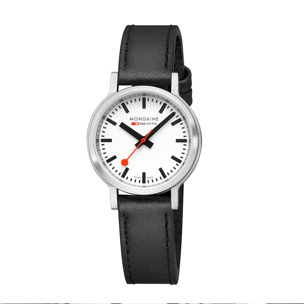 Mondaine 瑞士國鐵stop2go女士腕錶 – 白x黑 / 3401BLBV-SET /34mm