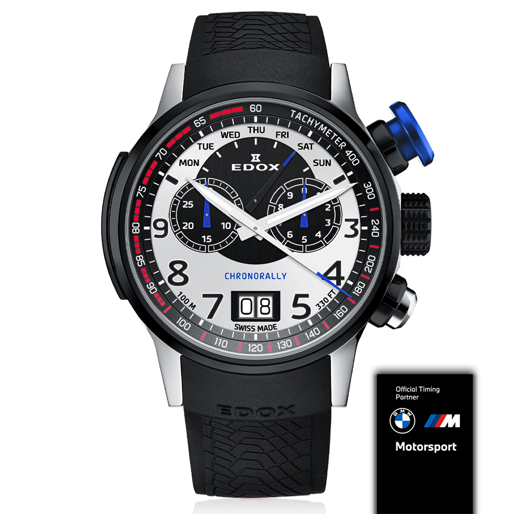 EDOX 限量賽車錶 BMW M MOTOSPORT 賽車計時石英錶/48mm(E38001.TINNBU.BN)