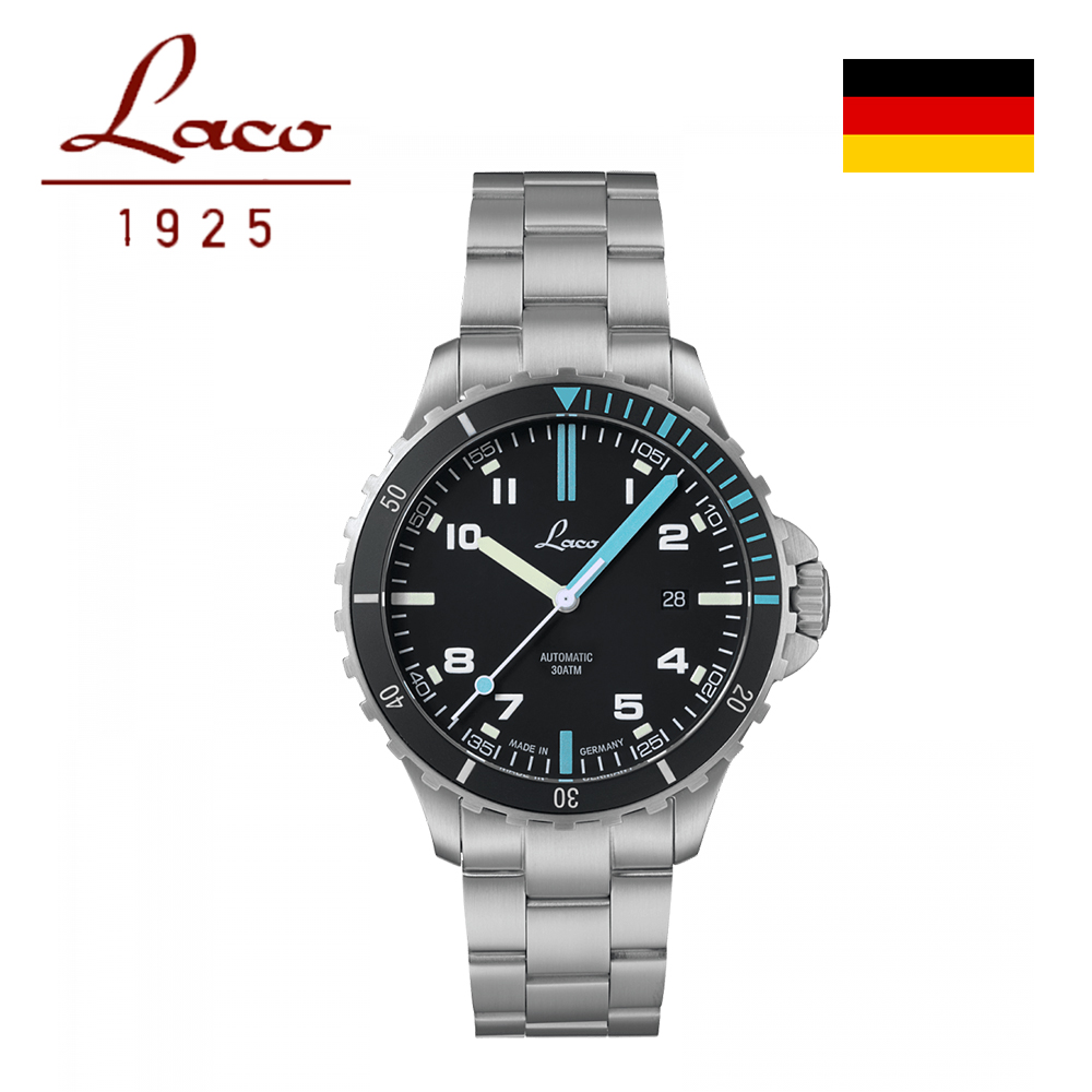 【Laco朗坤】862108.MB 運動手錶 ATLANTIK 自動機械錶 鋼帶