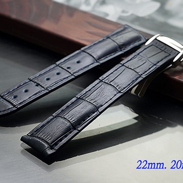 全新高階按壓式摺疊扣錶帶深藍色 ( OMEGA 及各式錶款代用 22mm . 20mm )