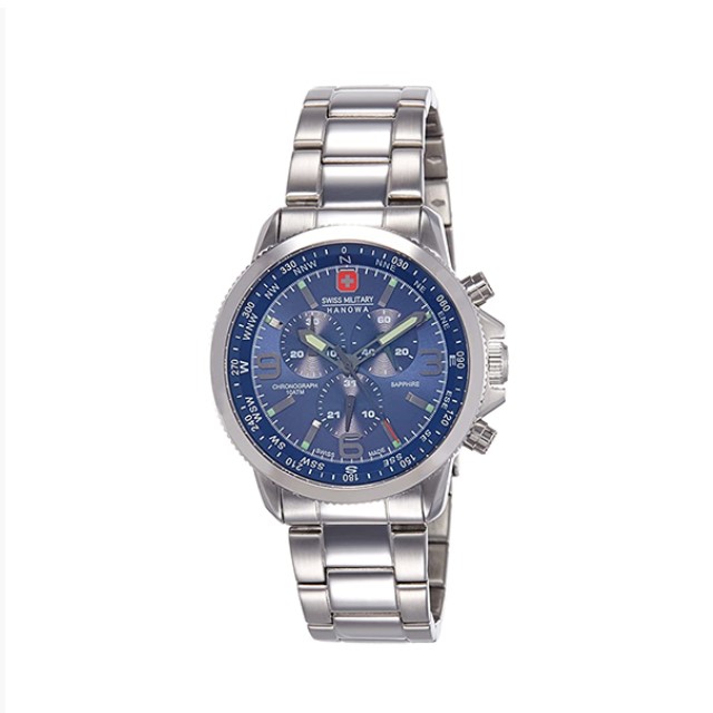 【SWISS MILITARY HANOWA】ARROW CHRONO瑞士軍錶三眼計時腕錶-深海藍/SM14205JSN.H03MS
