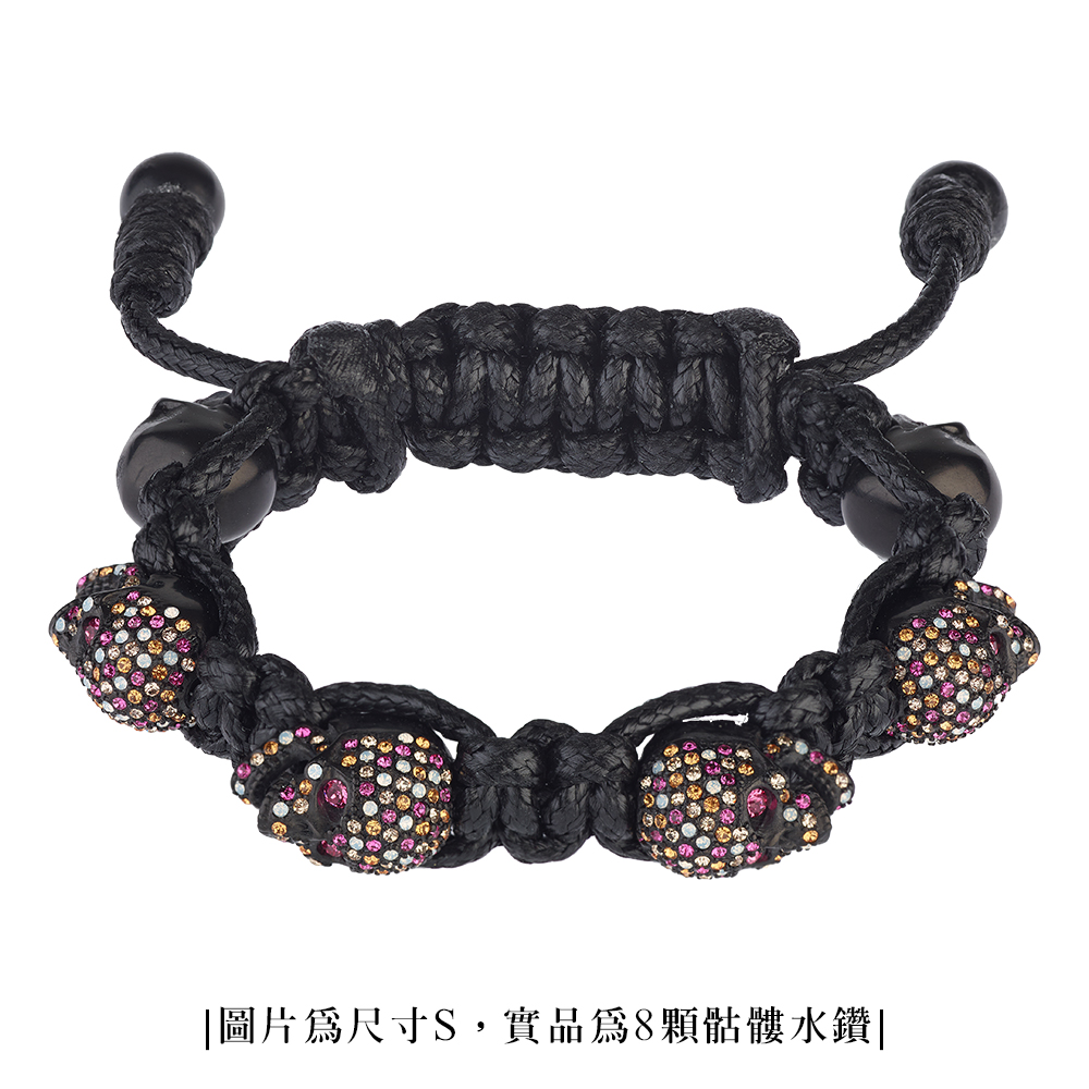 BOMBERG【炸彈錶】 彩色水鑽黑骷髏黑色手環 M｜JW-BKT-PBA.M7.3
