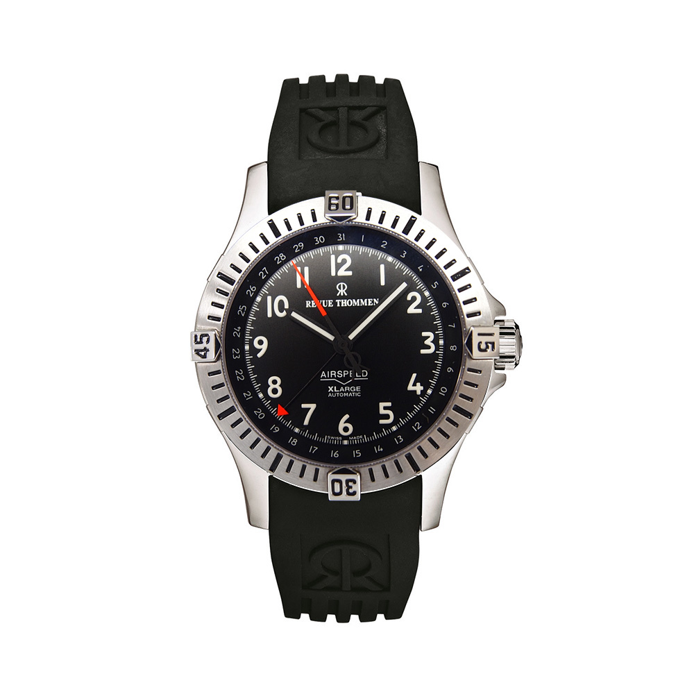 REVUE THOMMEN 梭曼錶 Xlarge系列 自動機械腕錶 黑色x橡膠帶/43.5mm (16070.2837)