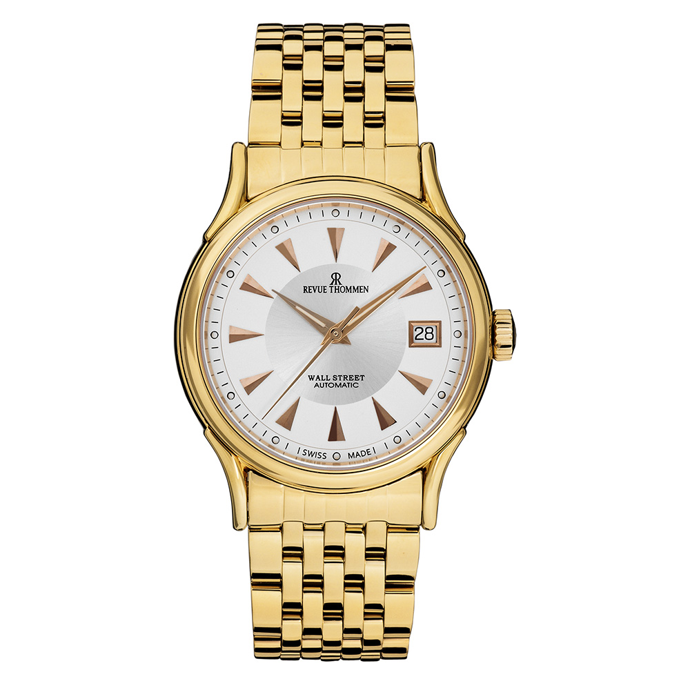 REVUE THOMMEN 梭曼錶 華爾街系列 自動機械腕錶 白面x鍊帶/37mm (20002.2118)