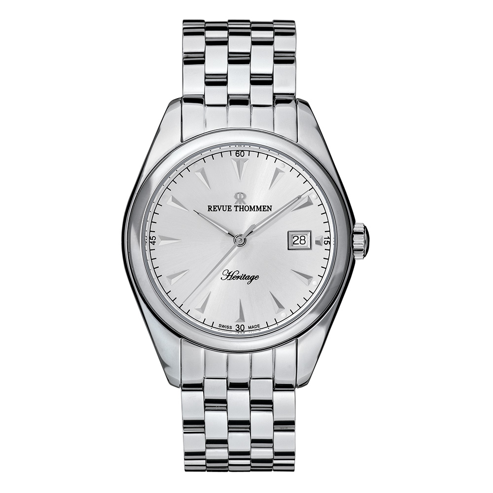 REVUE THOMMEN 梭曼錶 Heritage系列 自動機械腕錶 銀面x鍊帶/41mm (21010.2132)