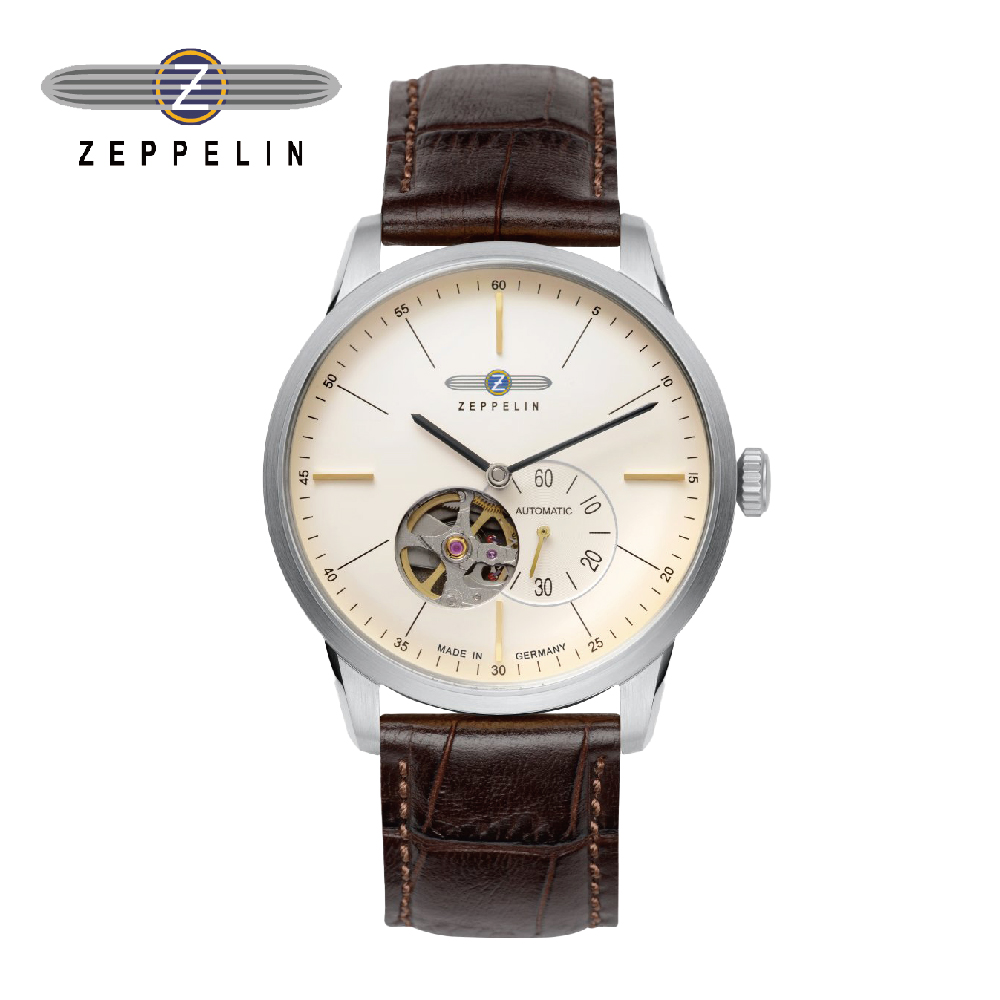 【齊柏林飛船錶 Zeppelin】73645 指北線型 香檳金盤透視機芯小三針機械錶 40mm 男/女錶 自動上鍊