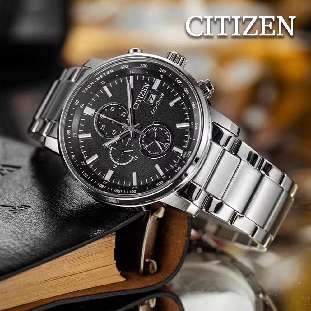 Citizen 星辰 CA0840-87E 亞洲限定 鐵窗花錶盤 光動能 真三眼 計時 日期 夜光 不鏽鋼 男錶