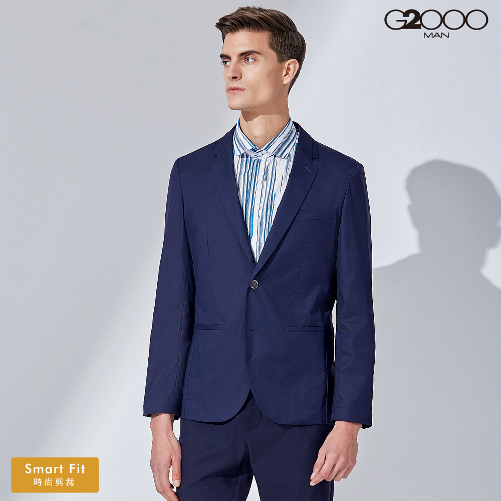 G2000雙層領設計款西裝外套-深藍色
