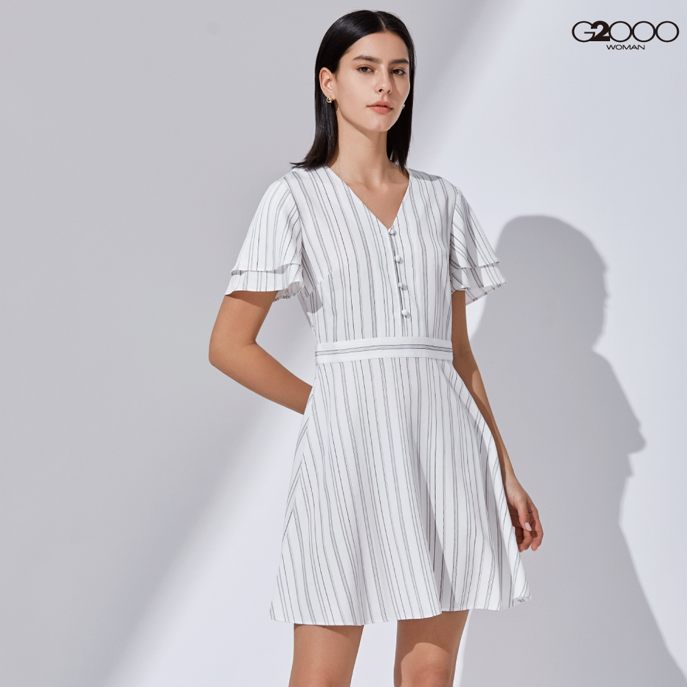G2000時尚斜紋洋裝-白色